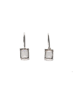 Boucles d'oreilles contemporaines en argent serties de zirconiums - - 3
