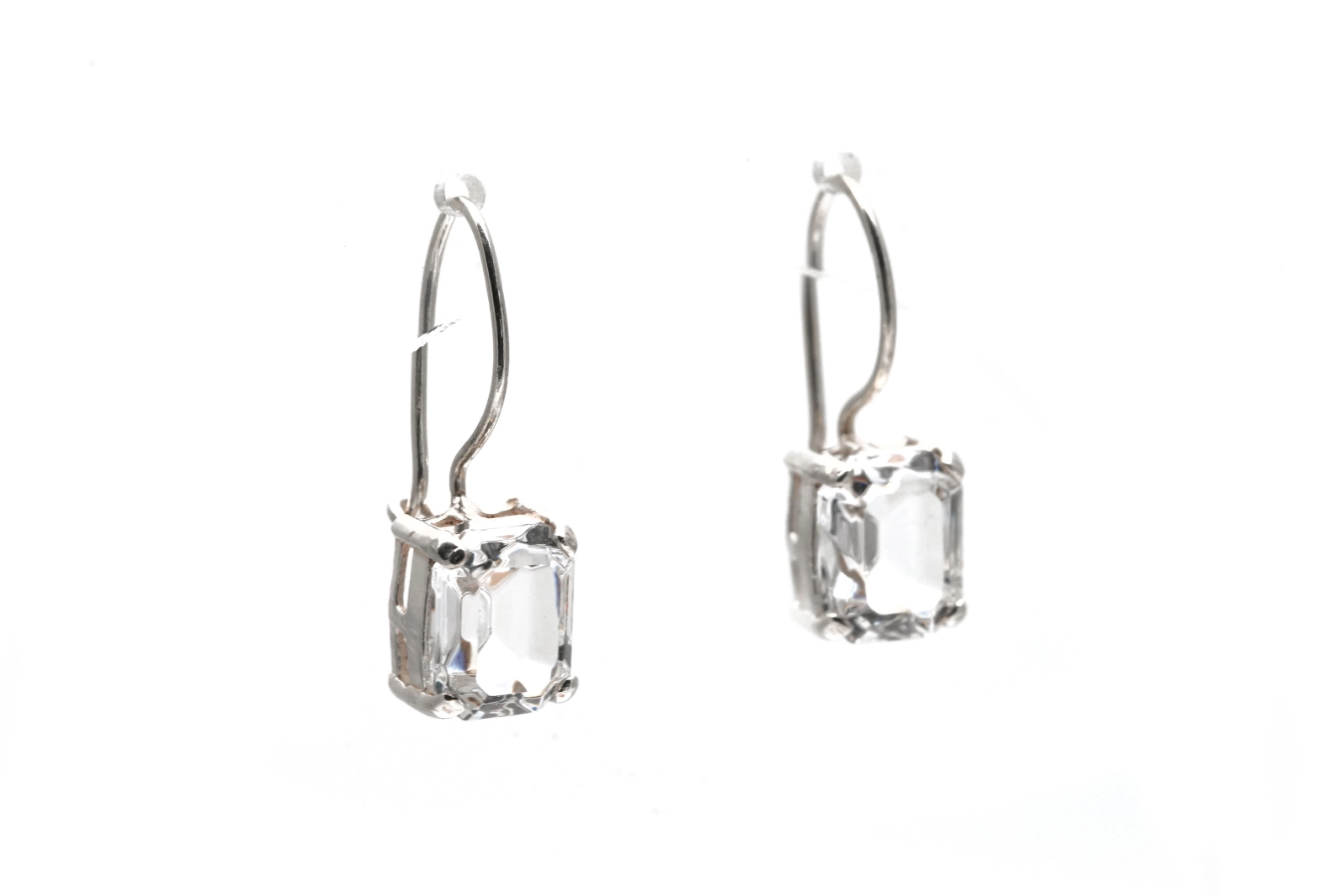 Boucles d'oreilles contemporaines en argent serties de zirconiums - - 4