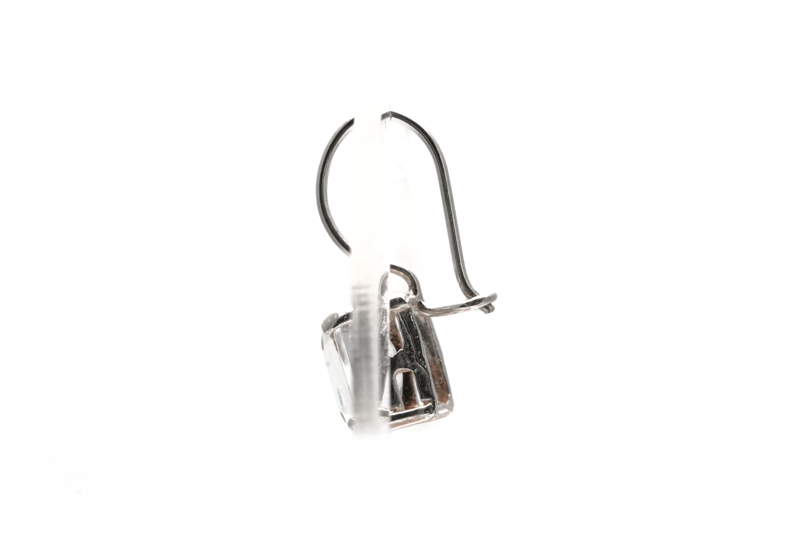 Boucles d'oreilles contemporaines en argent serties de zirconiums - - 5