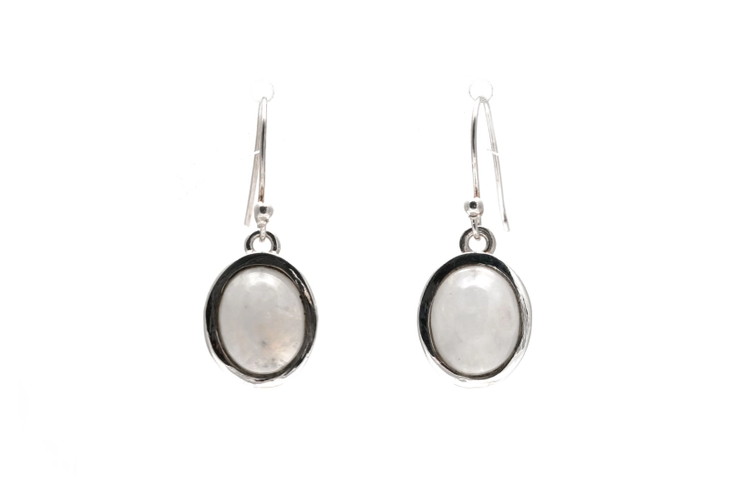 Boucles d'oreilles contemporaines en argent serties de labradorites -  - 1
