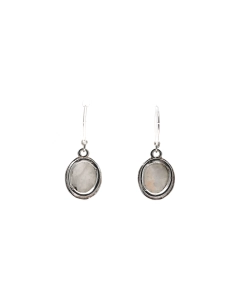 Boucles d'oreilles contemporaines en argent serties de labradorites - - 3