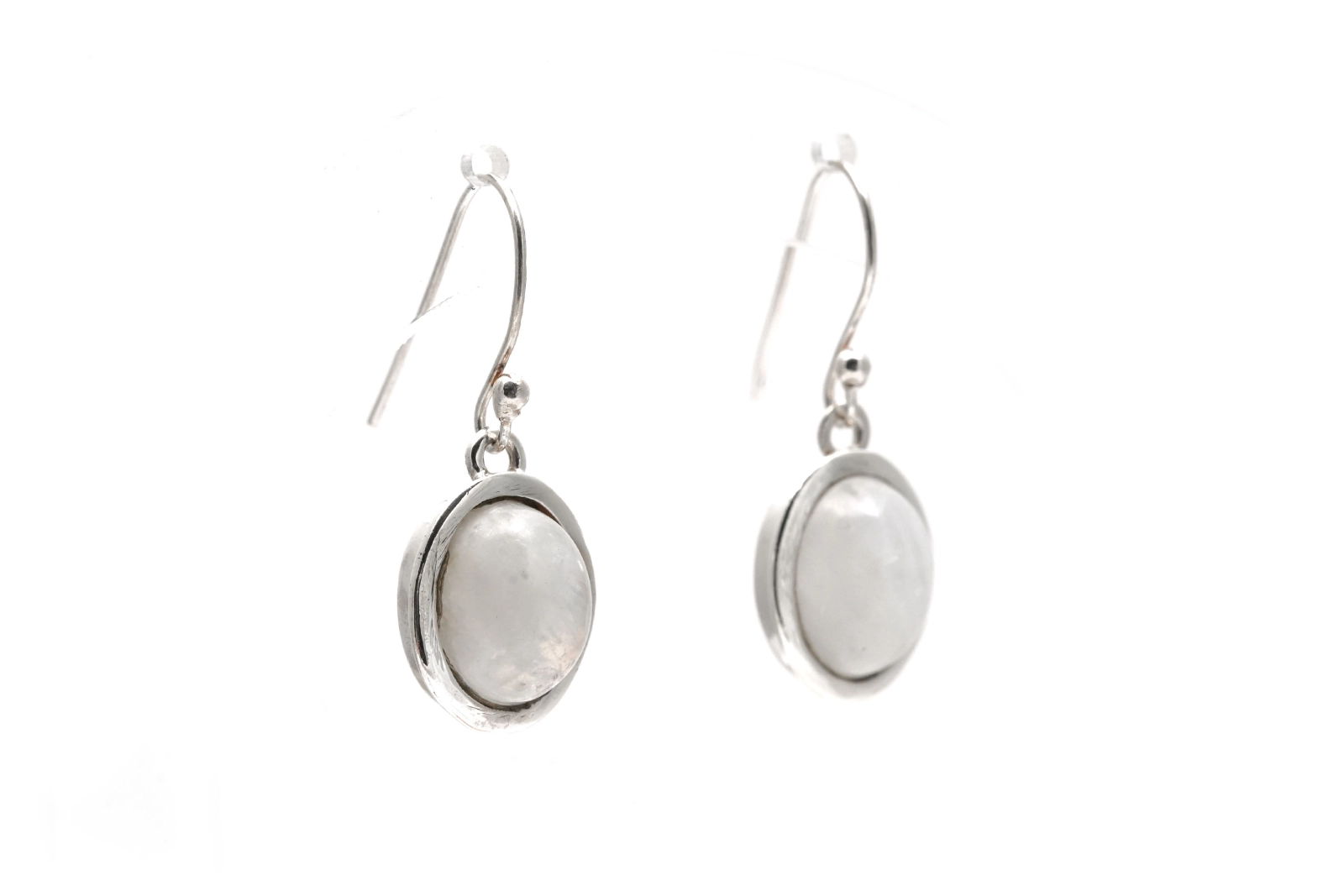 Boucles d'oreilles contemporaines en argent serties de labradorites - - 4
