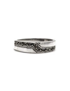 Bague contemporaine en argent 925 sertie de marcassites - - 1