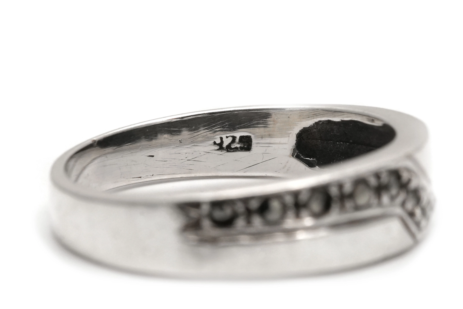 Bague contemporaine en argent 925 sertie de marcassites - - 7