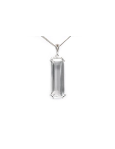Pendentif contemporain en argent 925 serti d'un quartz - - 1