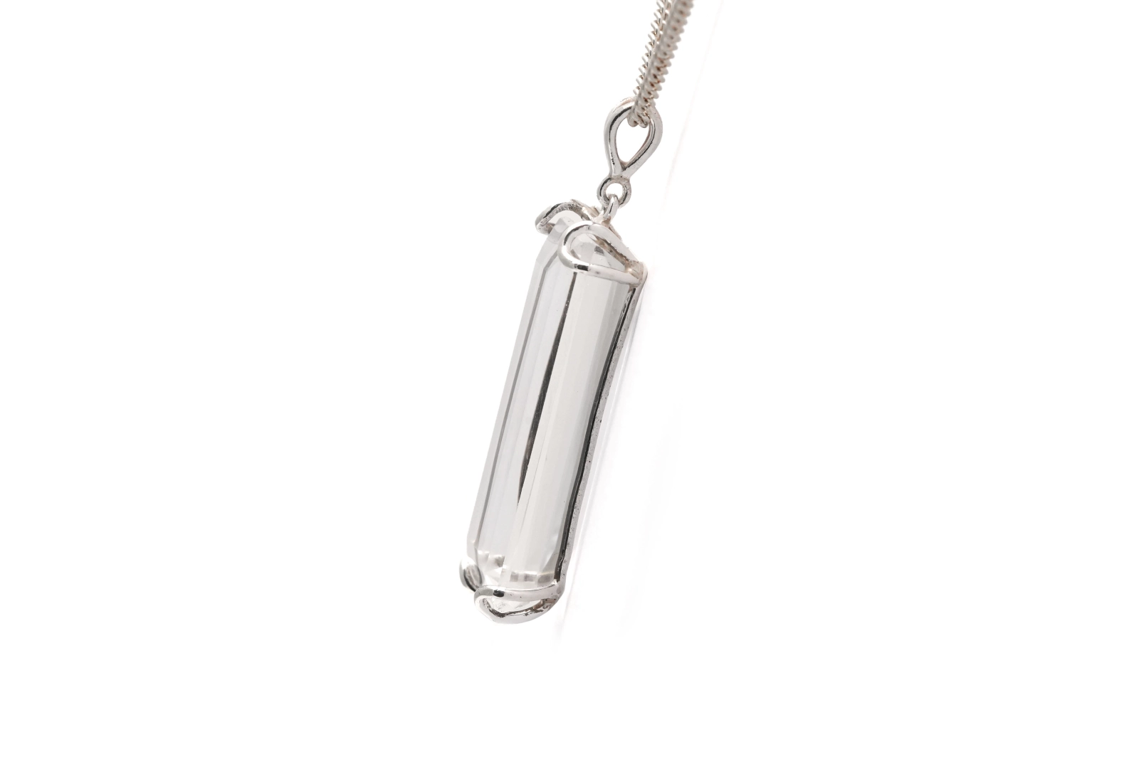 Pendentif contemporain en argent 925 serti d'un quartz - - 3