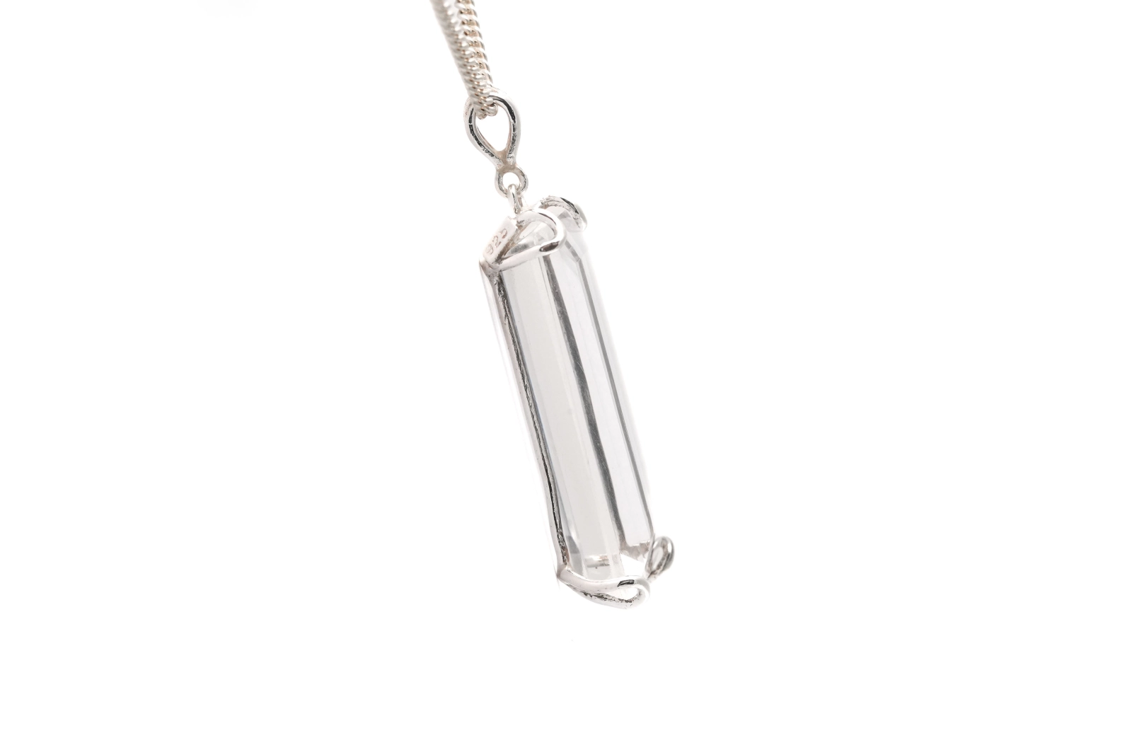 Pendentif contemporain en argent 925 serti d'un quartz - - 4