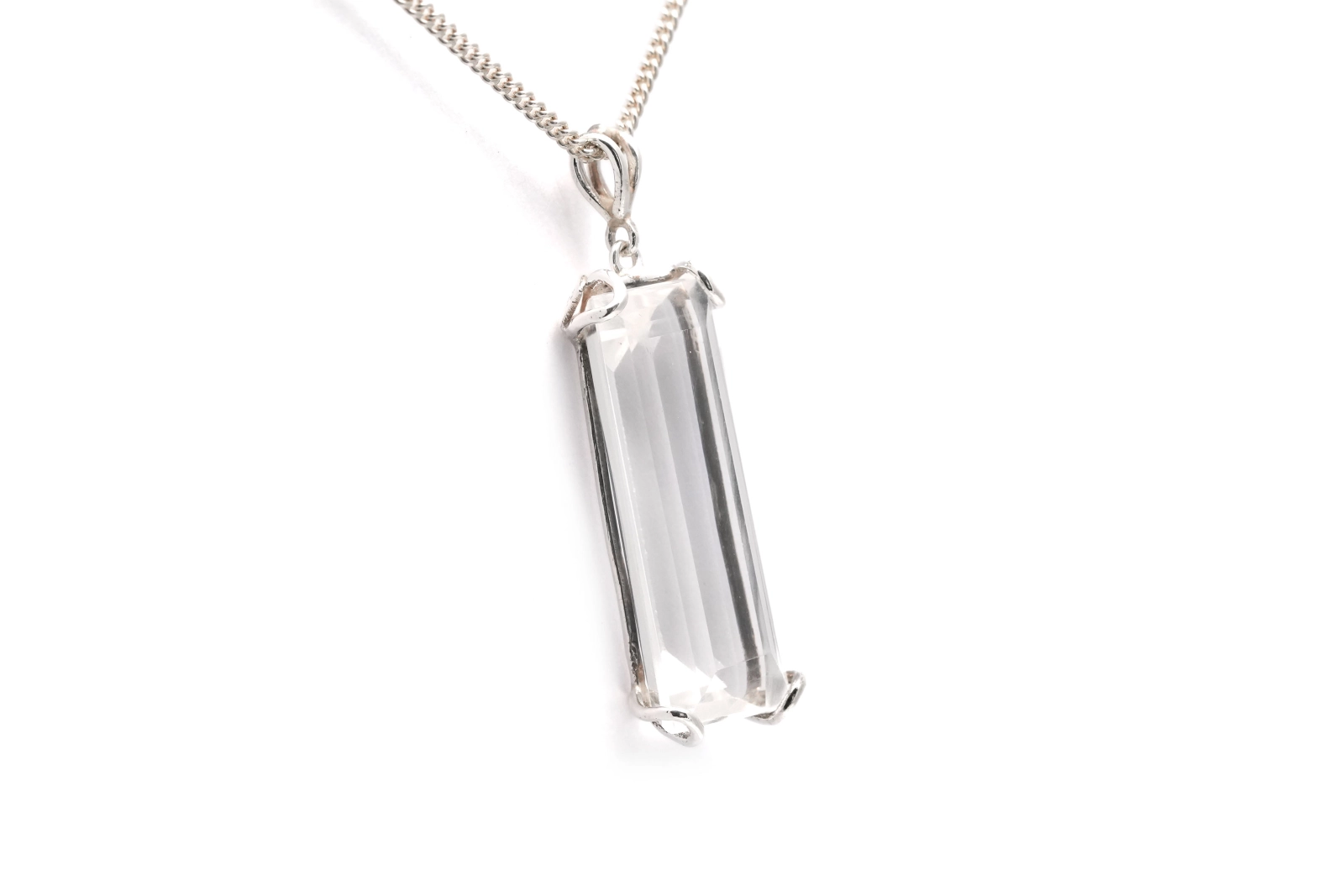 Pendentif contemporain en argent 925 serti d'un quartz - - 5