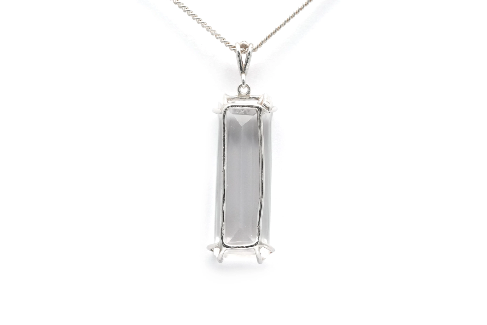 Pendentif contemporain en argent 925 serti d'un quartz - - 6