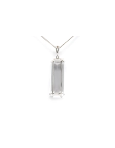 Pendentif contemporain en argent 925 serti d'un quartz - - 6
