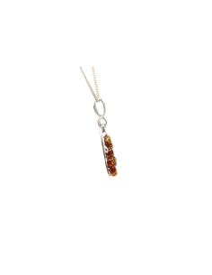 Pendentif contemporain en argent 925 serti d'ambre - - 3