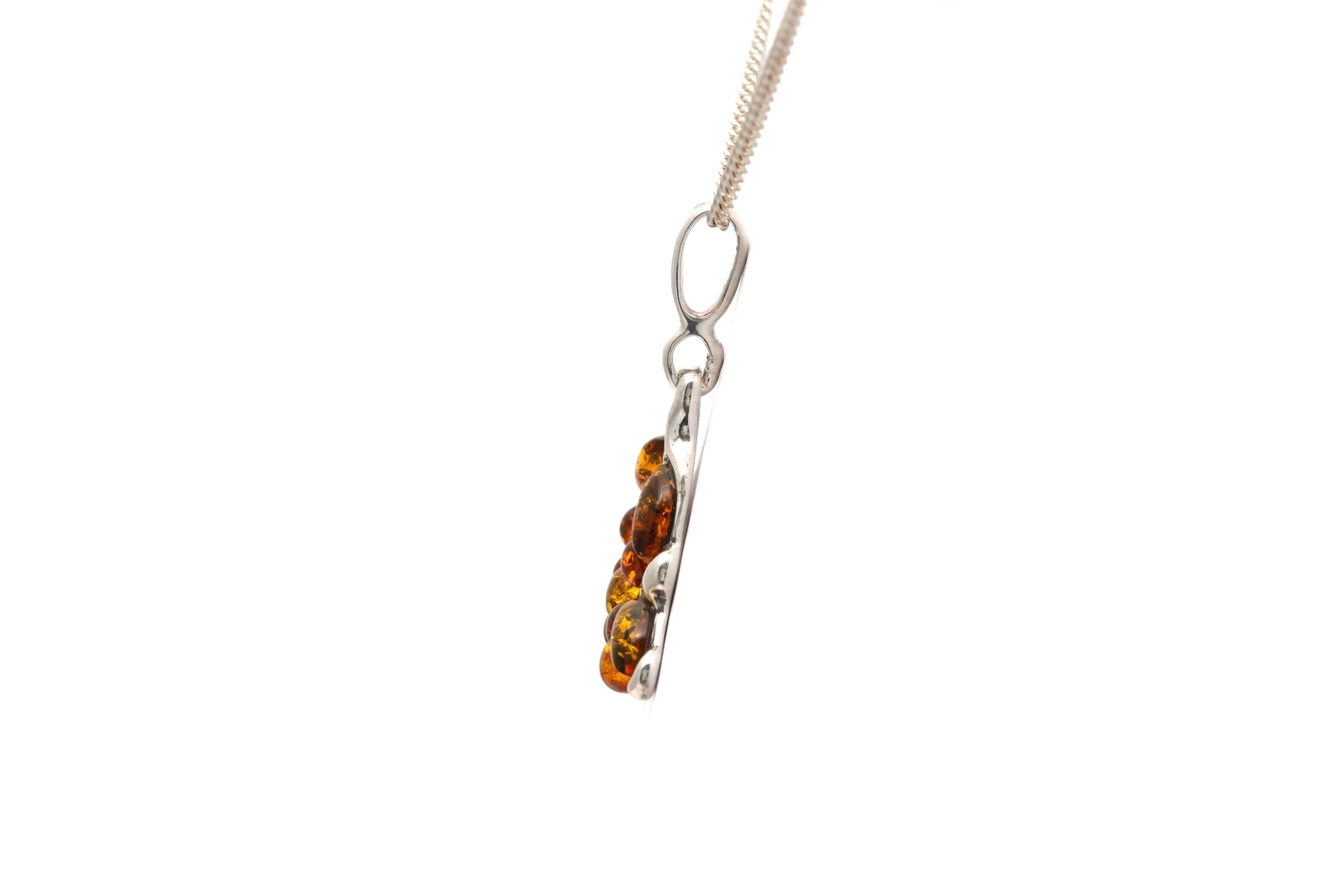 Pendentif contemporain en argent 925 serti d'ambre - - 4
