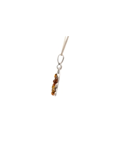Pendentif contemporain en argent 925 serti d'ambre - - 4
