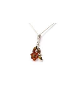 Pendentif contemporain en argent 925 serti d'ambre - - 5