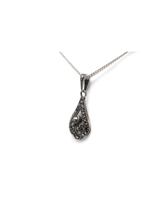 Pendentif Art Déco en argent 835 serti de marcassites - - 1