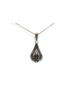 Pendentif Art Déco en argent 835 serti de marcassites - - 2