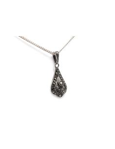 Pendentif Art Déco en argent 835 serti de marcassites - - 4