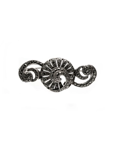 Broche Art Déco en argent sertie de marcassites