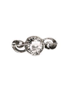 Broche Art Déco en argent sertie de marcassites