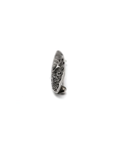Broche Art Déco en argent 925 sertie d'une onyx et de marcassites