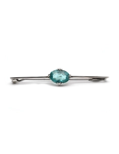 Broche Art Déco en argent sertie d'un cristal