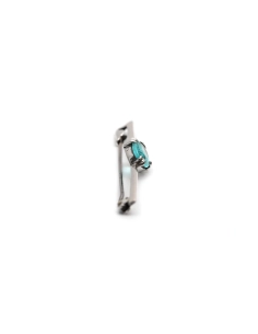 Broche Art Déco en argent sertie d'un cristal
