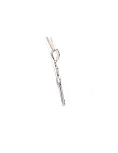 Pendentif Art Déco en argent serti d'émail, de marcassites et de strass
