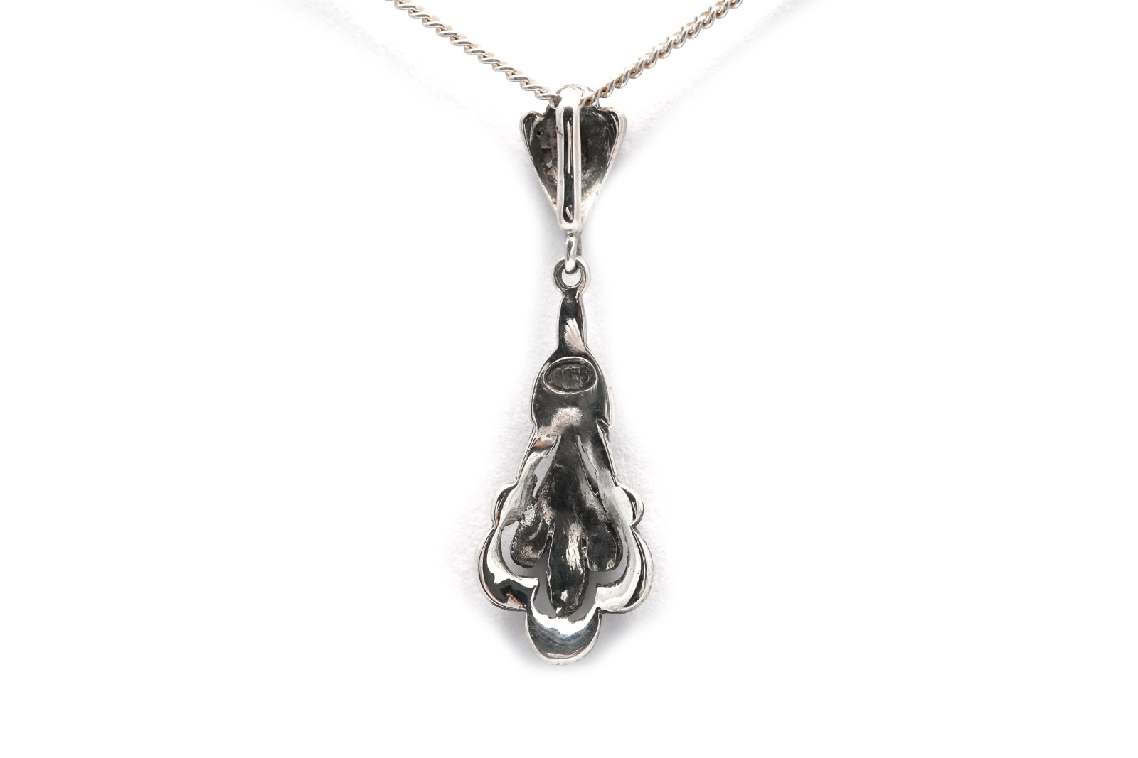 Pendentif Art Déco en argent 835 serti de marcassites