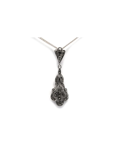 Pendentif Art Déco en argent 835 serti de marcassites