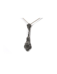 Pendentif Art Déco en argent 835 serti de marcassites