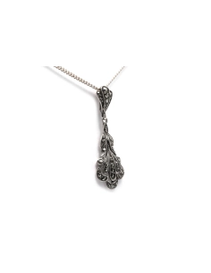 Pendentif Art Déco en argent 835 serti de marcassites