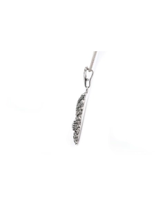 Pendentif Art Déco en argent serti de marcassites