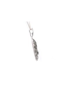 Pendentif Art Déco en argent serti de marcassites