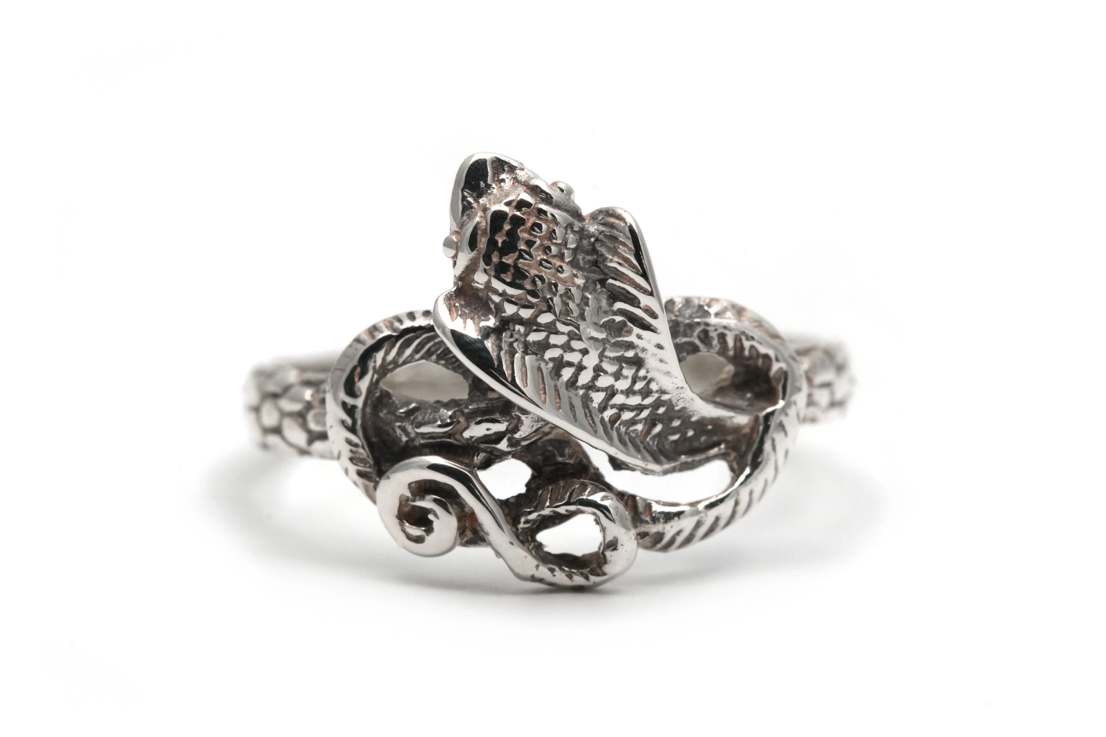 Bague serpent contemporaine en argent 925