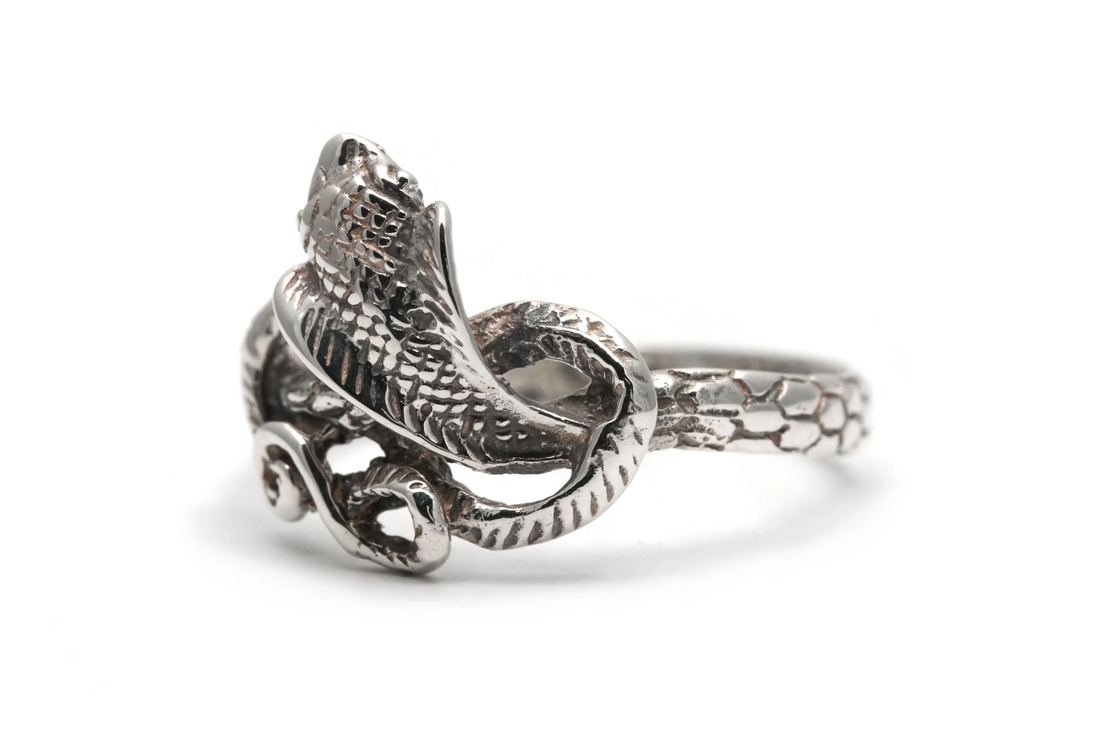 Bague serpent contemporaine en argent 925