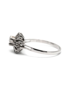 Bague Art Déco en or blanc 18 carats sertie de diamants taille "brillant" (+-0.41ct)