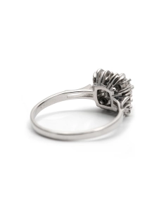Bague Art Déco en or blanc 18 carats sertie de diamants taille "brillant" (+-0.41ct)