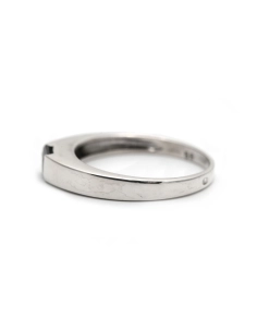 Bague contemporaine en argent 925 sertie d'un saphir de synthèse