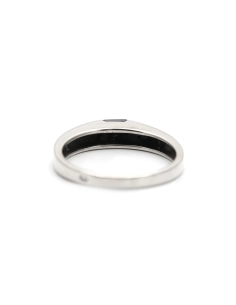 Bague contemporaine en argent 925 sertie d'un saphir de synthèse