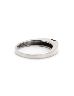 Bague contemporaine en argent 925 sertie d'un saphir de synthèse
