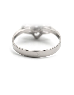 Bague Années 70 en argent 925 sertie de strass