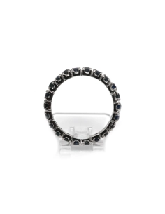 Bague contemporaine en argent 925 sertie de saphirs