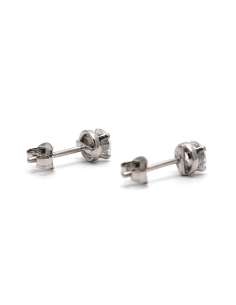 Boucles d'oreilles Années 70 en or blanc 18 carats serties de diamants taille "brillant" (+-0.8 ct)
