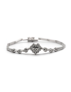 Bracelet contemporain en or blanc 18 carats serti de diamants taille "brillant" (+-0.43 ct)