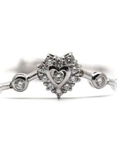 Bracelet contemporain en or blanc 18 carats serti de diamants taille "brillant" (+-0.43 ct)