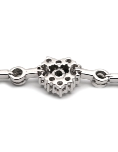Bracelet contemporain en or blanc 18 carats serti de diamants taille "brillant" (+-0.43 ct)