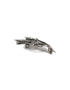 Broche Art Déco en argent 835 sertie de marcassites
