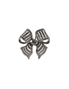 Broche Art Déco en argent 835 sertie de marcassites