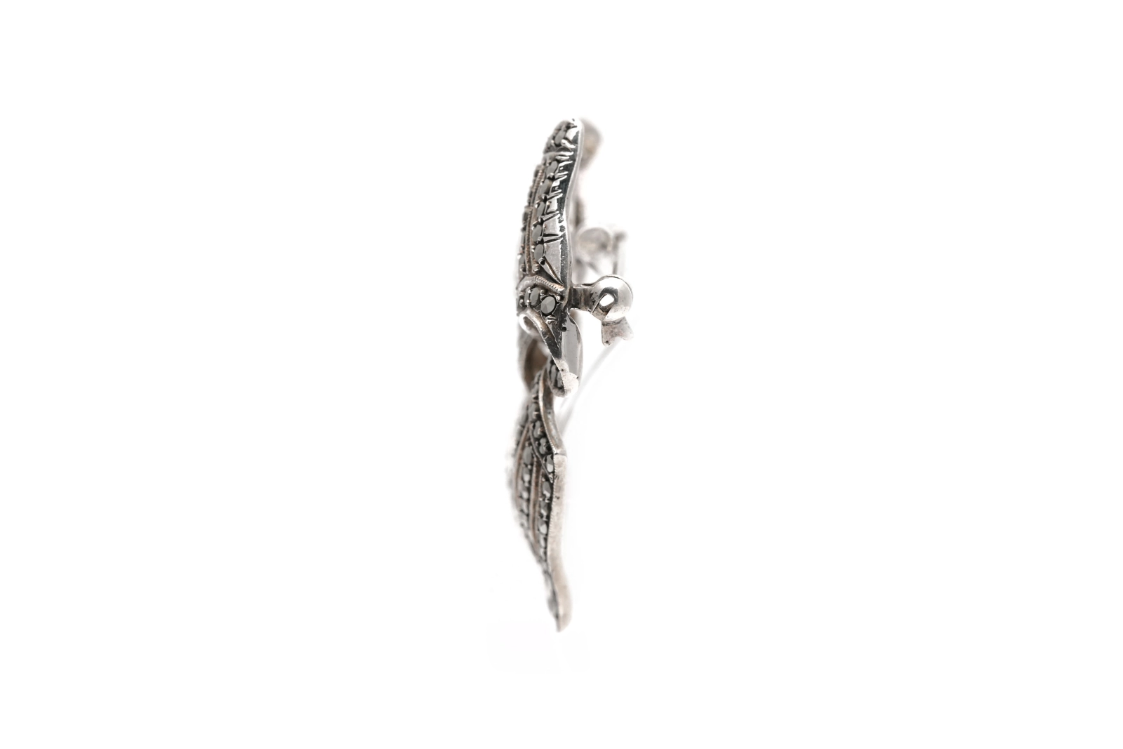 Broche Art Déco en argent 835 sertie de marcassites