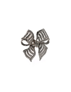 Broche Art Déco en argent 835 sertie de marcassites